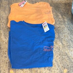 Vineyard Vines Blue short sleeve  and Orange long Sleeve Tee
